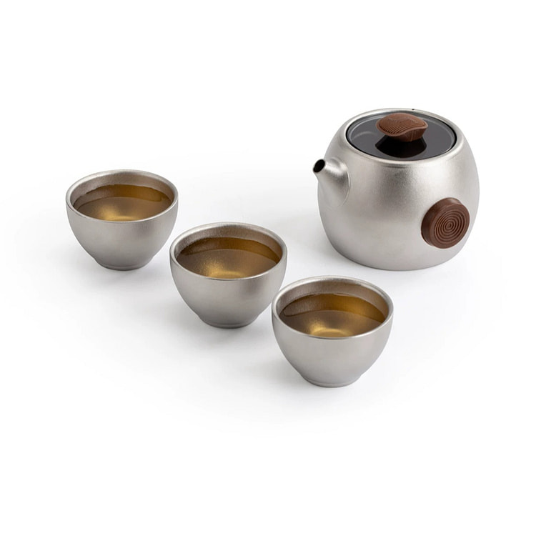 Titanium Cup, One Pot, Three Cups, Tea Pot, 240ml 1 box