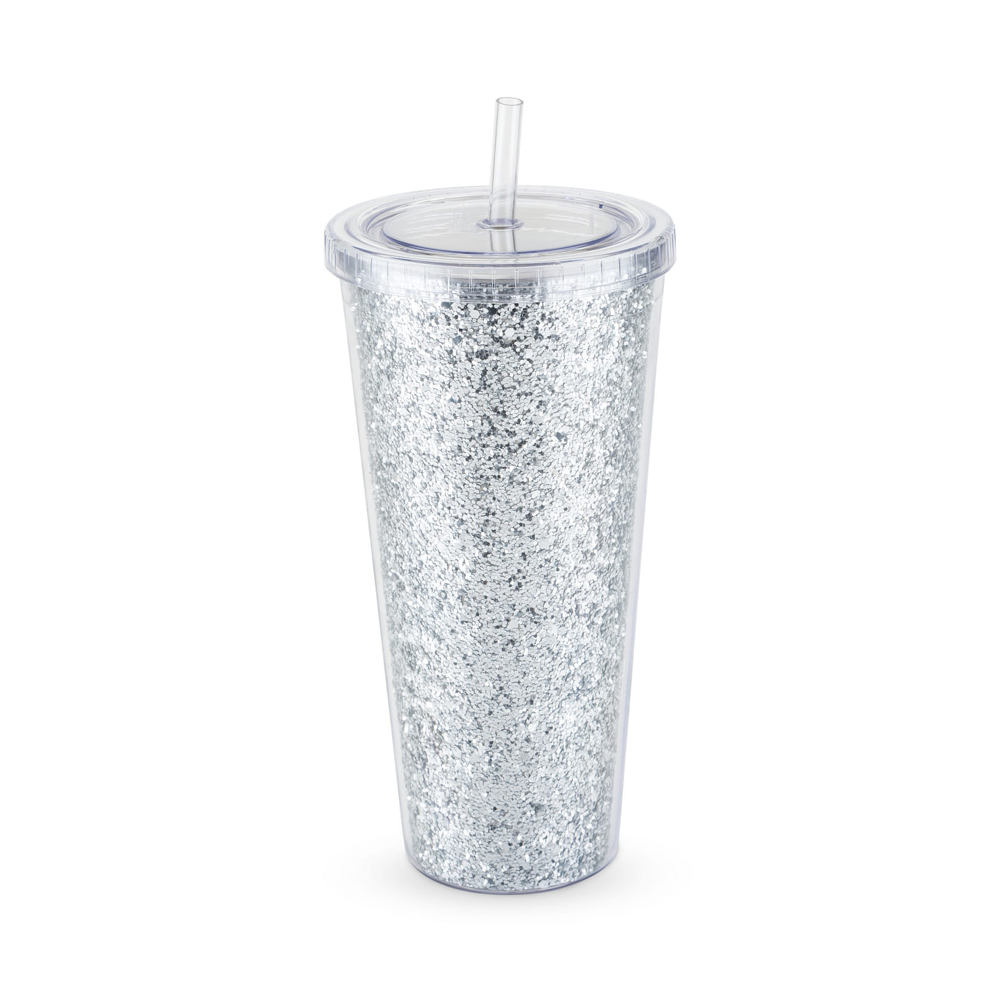 Glam Silver Double Walled Glitter Tumbler by Blush® 1 each