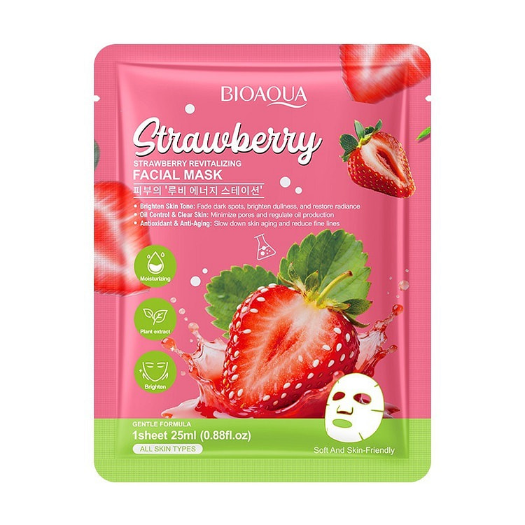 BIOAOUA Strawberry Face Mask - 5-Pack 1 each