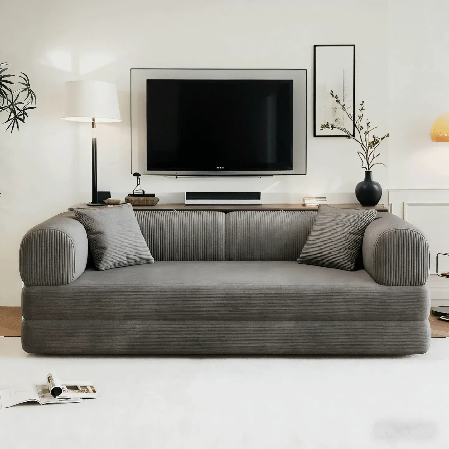 79 Futon Sofa Bed Boneless Sofa Convertible Floor 1 each