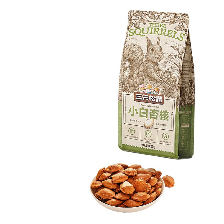 三只松鼠 小白杏核坚果零食干果奶香味120g*1袋