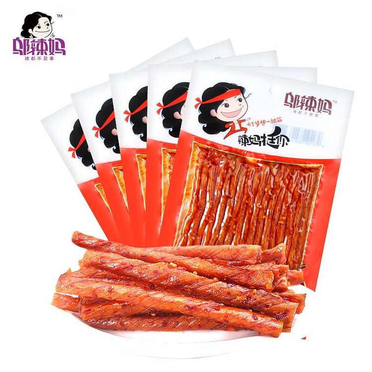 邬辣妈 素牛筋 辣条 豆筋豆干 100g*5袋