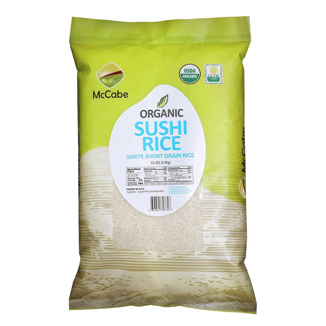 McCabe Organic Sushi Rice 12-Pound, USDA Certified Organic, 12 lb