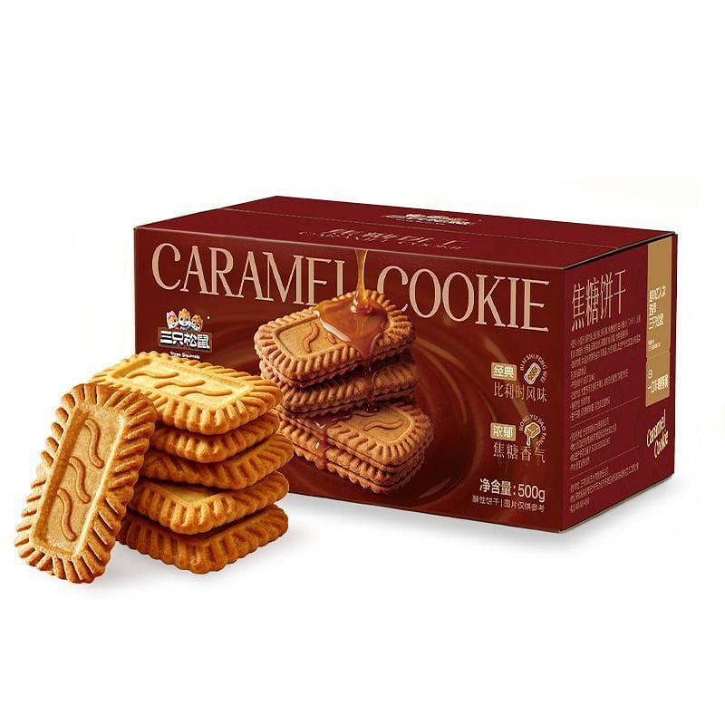 Three Squirrels Caramel Cookies 500g 500 g