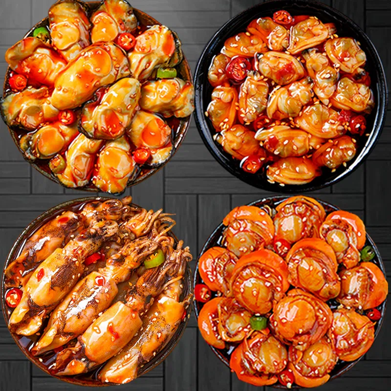 Oysters, shrimp tails, scallops, clams, 100g*4 400 g