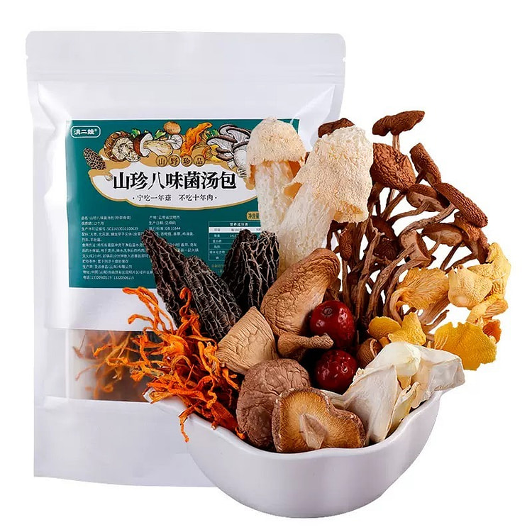 滇二娃云南七彩菌汤包干货煲汤羊肚菌竹荪山珍八味菌汤 1 包