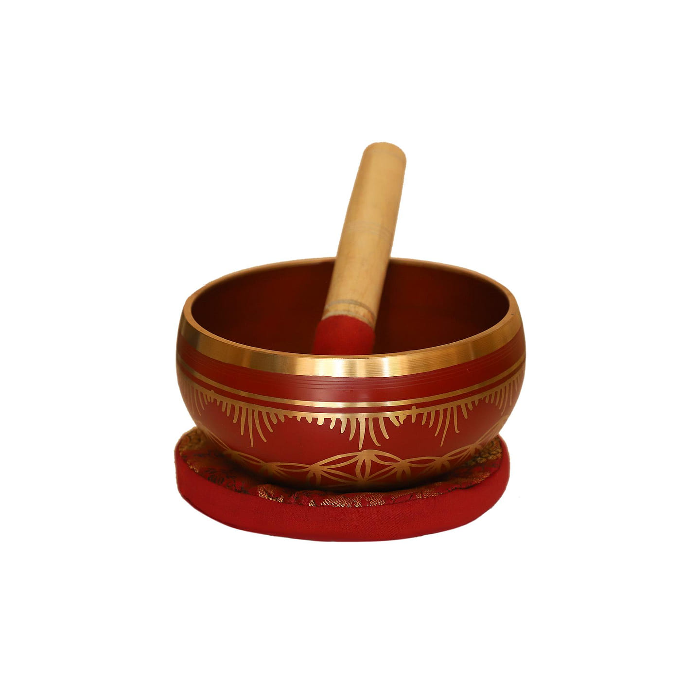 Cottage Handicraft, Mooldhara Chakra Red Singing Bowl 1 个