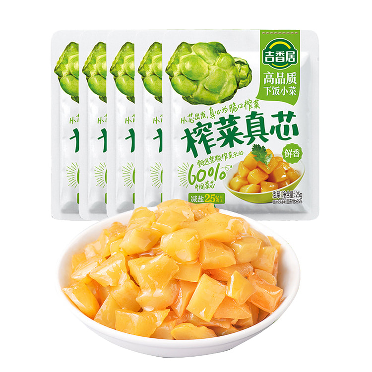 吉香居 清脆双笋榨菜真芯下饭菜泡菜 25g*5包