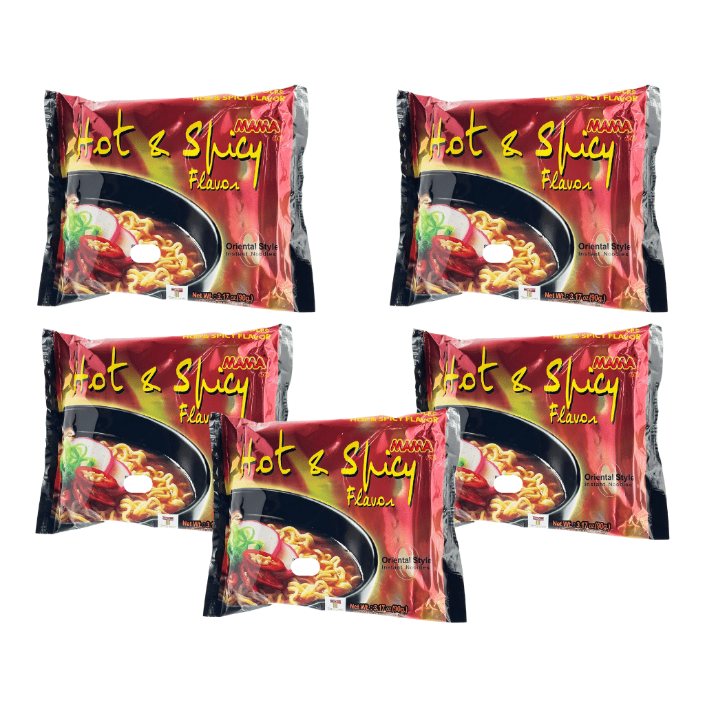 Mama Hot & Spicy Noodles 3.17oz pack of 5 1 each