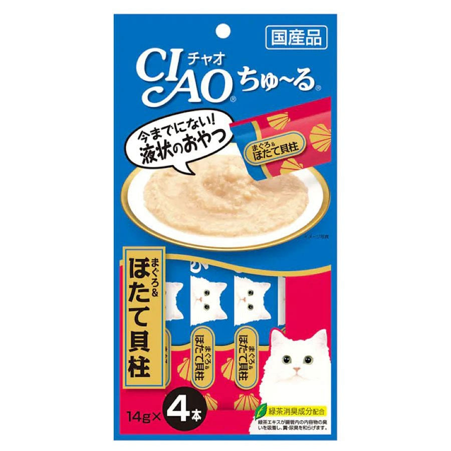 Cat Snack Tuna And Scallops Mix Flavor 14g*4 Bags 1 pack