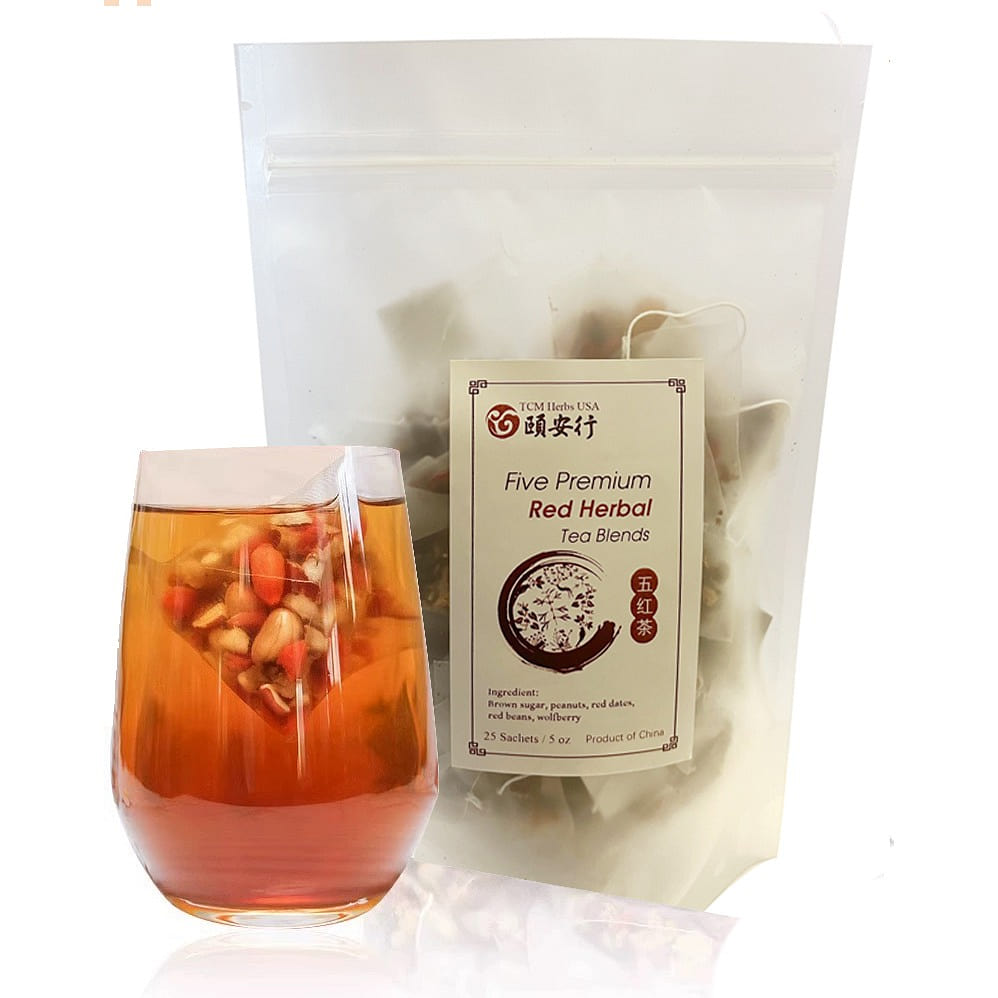 Five premium Red herbal tea blends (25 Tea Bags) 8.8 oz