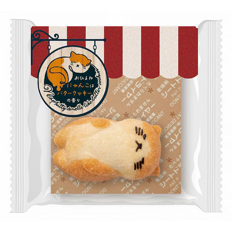 Adelie Sleeping Cat Butter Cookie, Tigre 1pc 1 each
