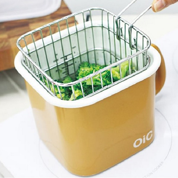 Enamel Ramyun Pot 1.5L + Fry Basket 1 pack