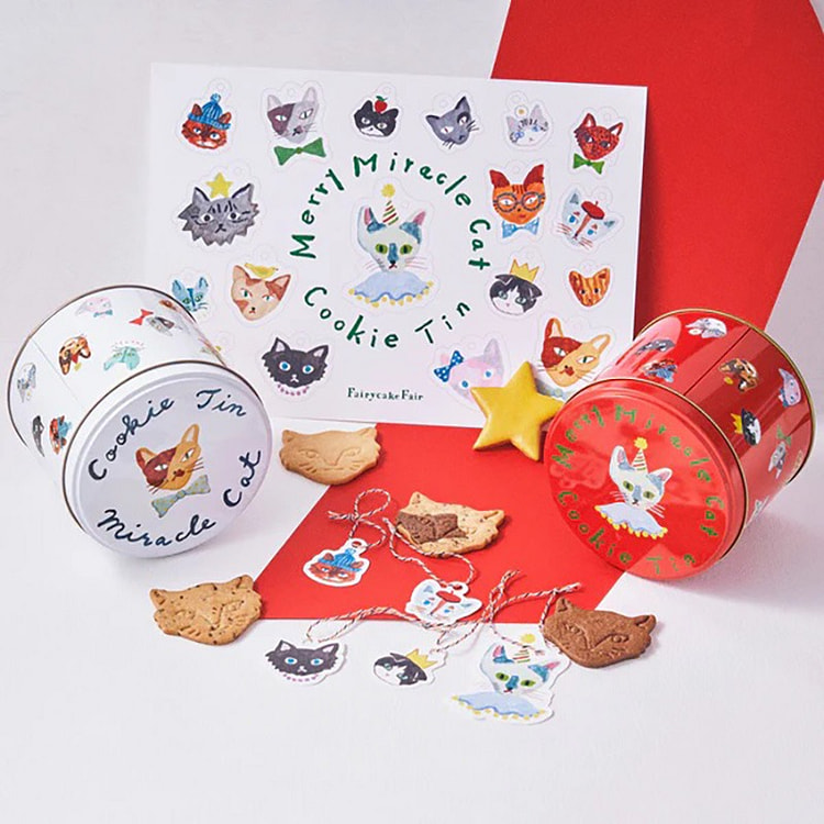 [Japan Delivery] Tokyo Fairycake Fair Merry Miracle Cat Cookie Tin (2Tins 3