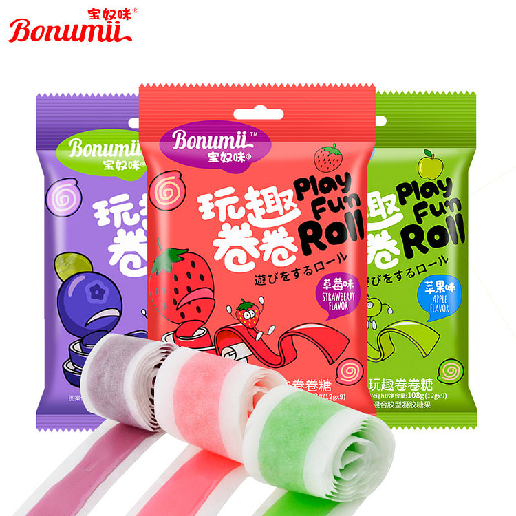 Fun Roll Candy Mixed Flavor 108g * 3 Bags