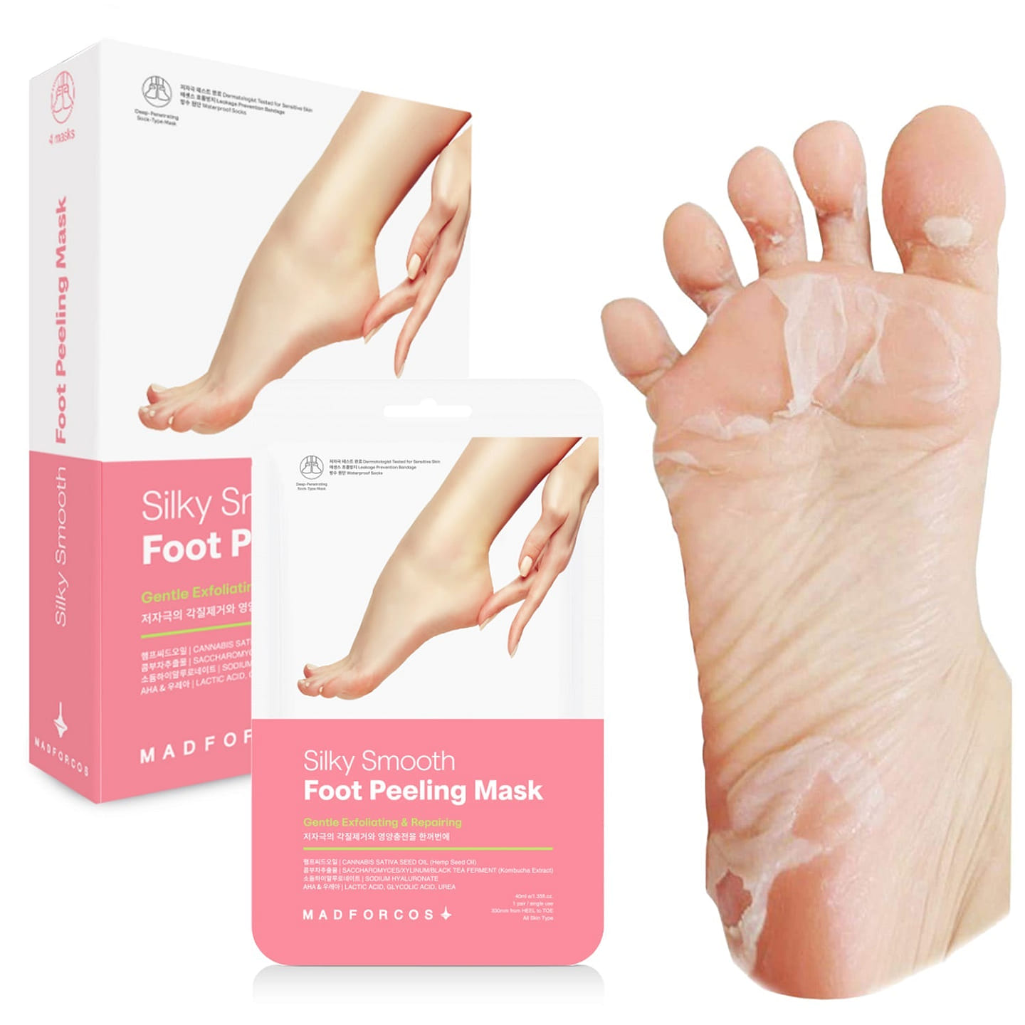 [4PKS] Silky Smooth Foot Peeling Mask | Made in Korea 8 oz