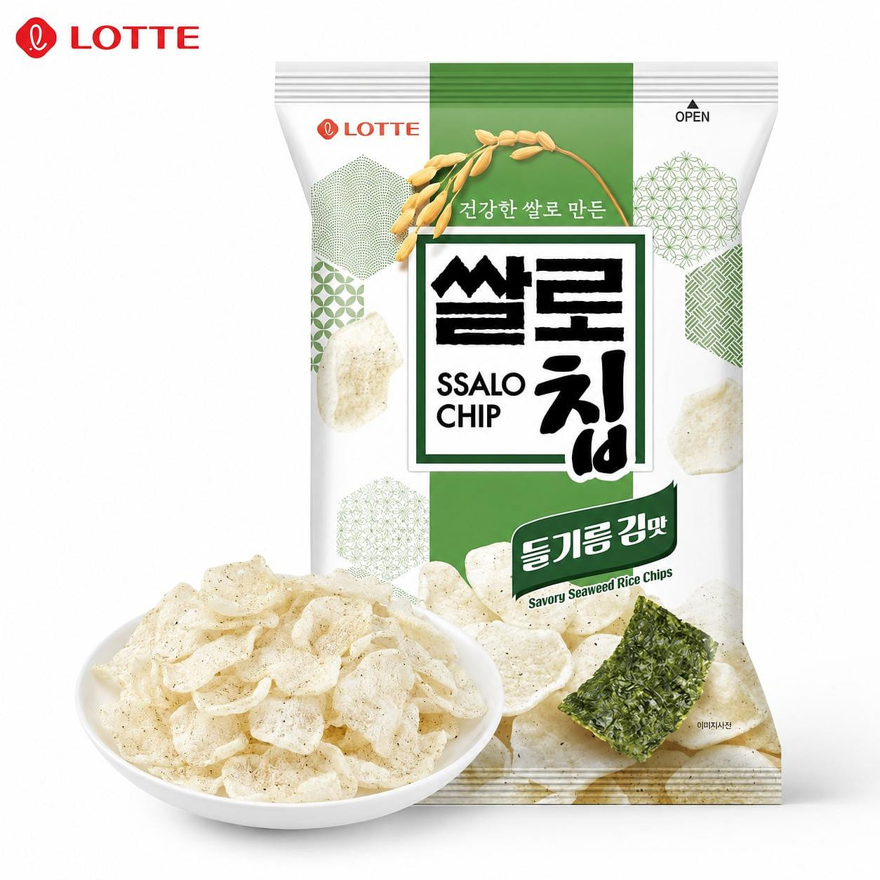 Lotte Fennel seaweed-flavored rice crackers100g 1 each