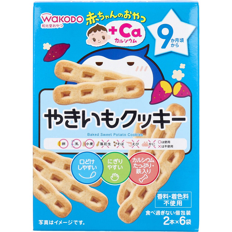 WAKODO 儿童加钙番薯磨牙棒 2枚x6袋 1 份