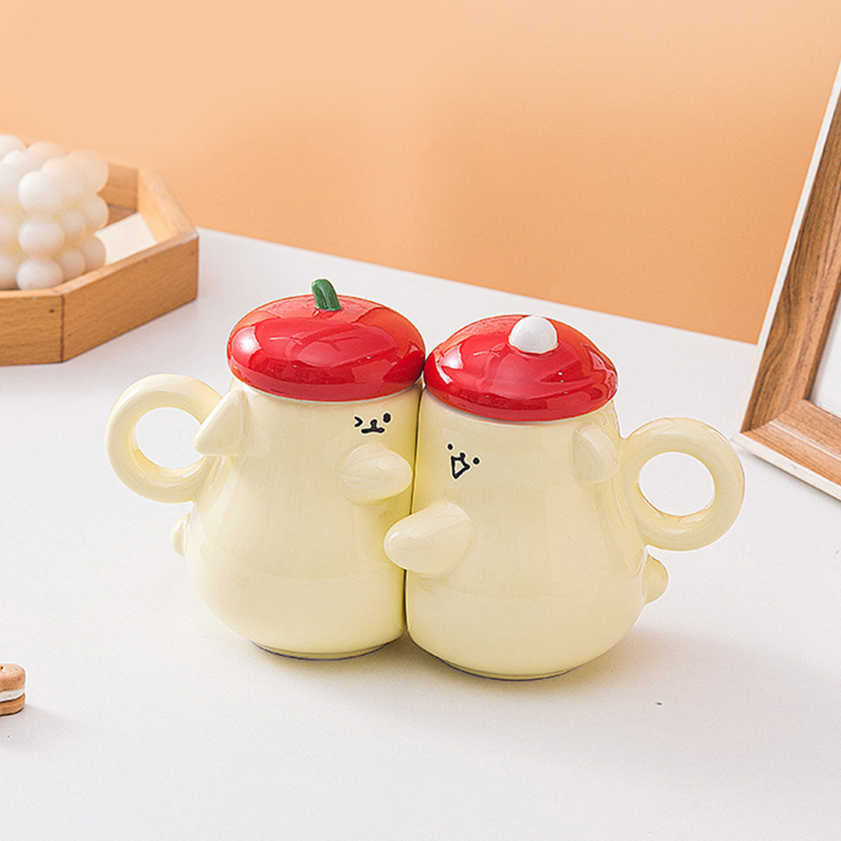Get Lovely Ceramic Pair Mugs with Lids for Couples Couple Mugs ...