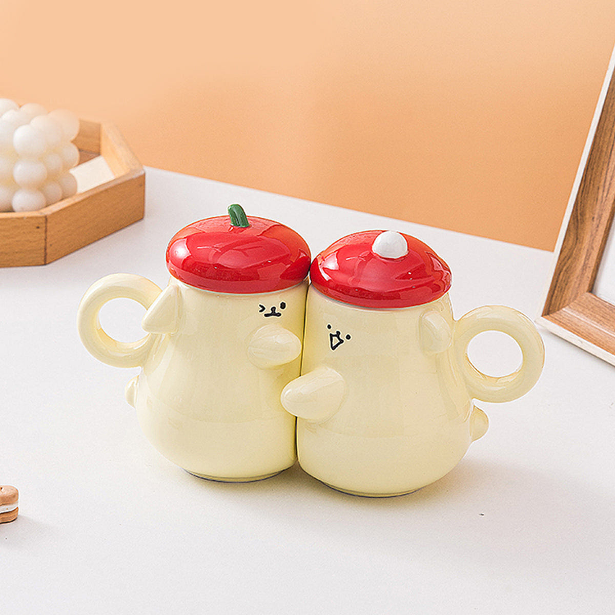 Lovely Ceramic Pair Mugs with Lids for Couples Couple Mugs 1 each