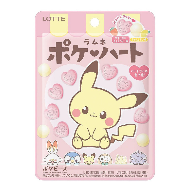 Lotte Pokemon  Xylitol Tooth Protection Candy Strawberry Lemon Flavor