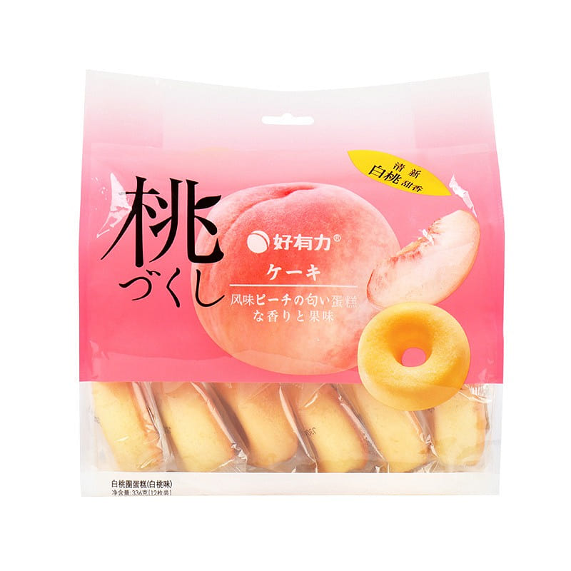 Hao you li white peach ring cake 336g * 4 bags, 12 pieces/bag 1780 g