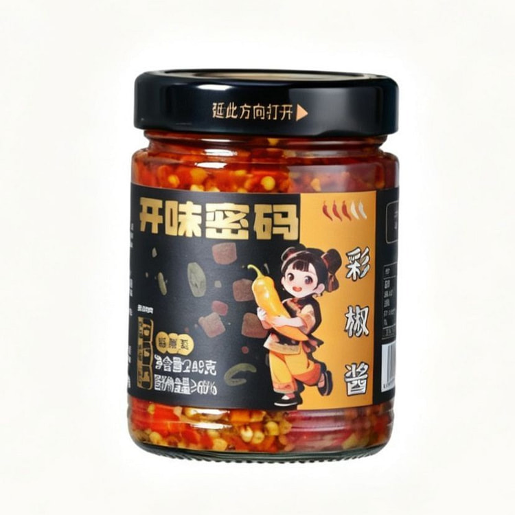 开味密码彩椒酱香辣三色辣椒酱中辣下饭酱248g 248 克