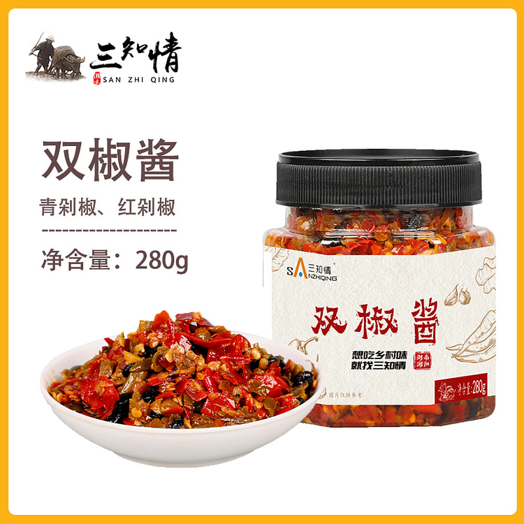 Three informed double pepper sauce hot sauce Hunan specialty 280g*1 bottle