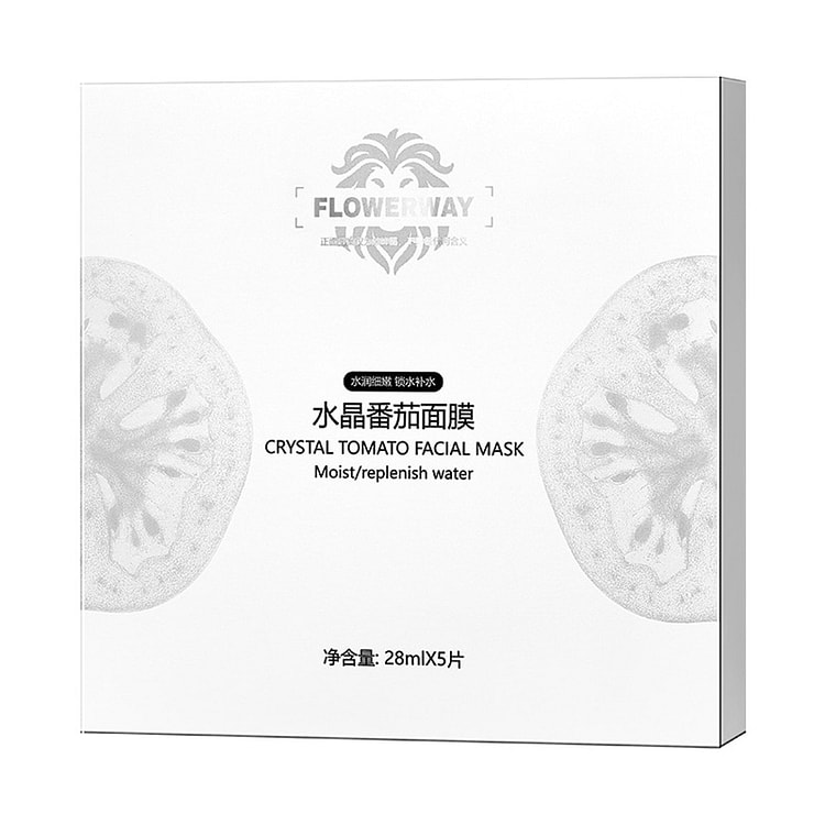 FLOWERWAY 水晶番茄面膜透亮水润 5片装 1 盒