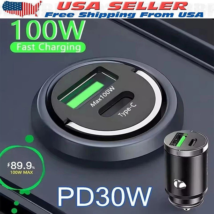 100W超快手机车载充电器适配器 USB Type 1 个
