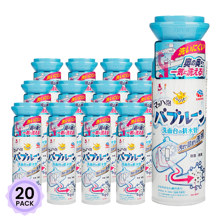 Earth Chemical 洗脸池管道泡沫疏通剂 1 份*20 包