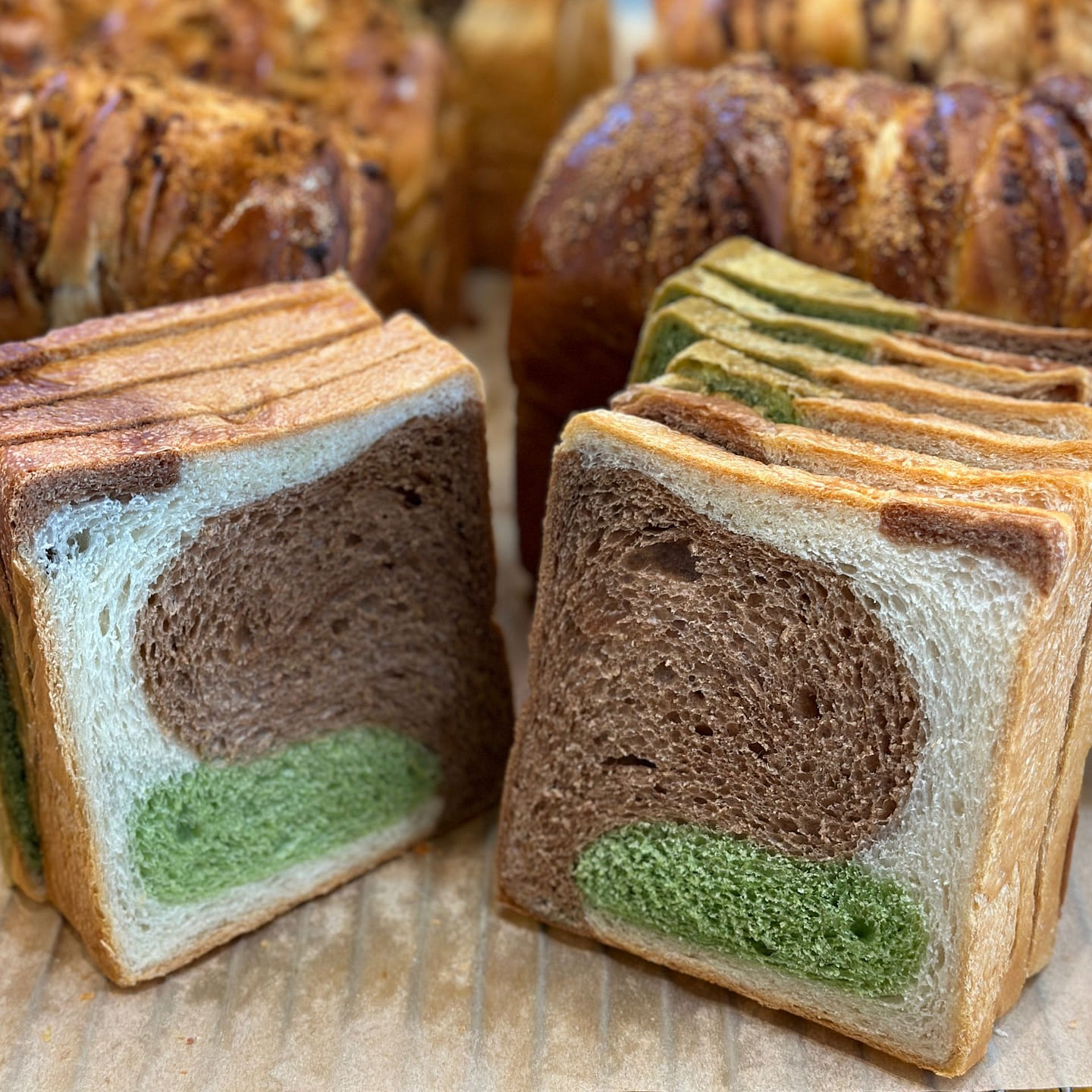 3 Colors Toast - Matcha, Choco & White (3 pcs) 1 pack