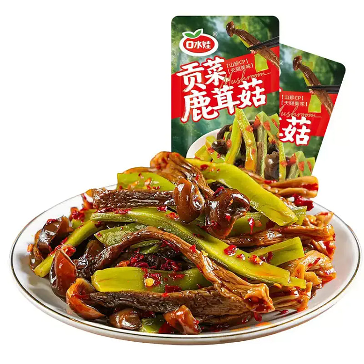 口水娃 香辣贡菜鹿茸菇300克 300 克