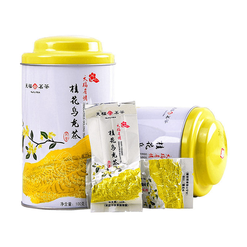 China [ Tenfu's Tea ] Youqing Osmanthus Oolong Tea S7 (100g/3.5oz/box) 1 can
