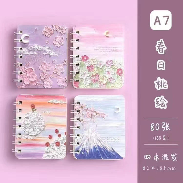 Cute Mini Pocket Journal Notebook Peach Spring 1 each
