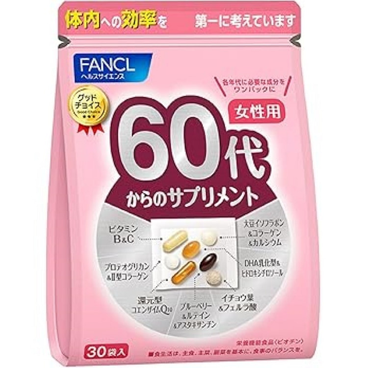 【日本直邮】FANCL 芳珂 女性60岁+一站式补充综合营养素维生素 营养八合一 30包装 1 份
