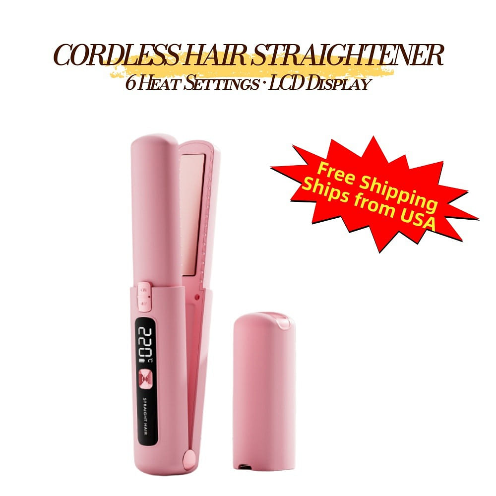 Cordless Hair Straightener Curler 2-in-1 Portable 1 bunch