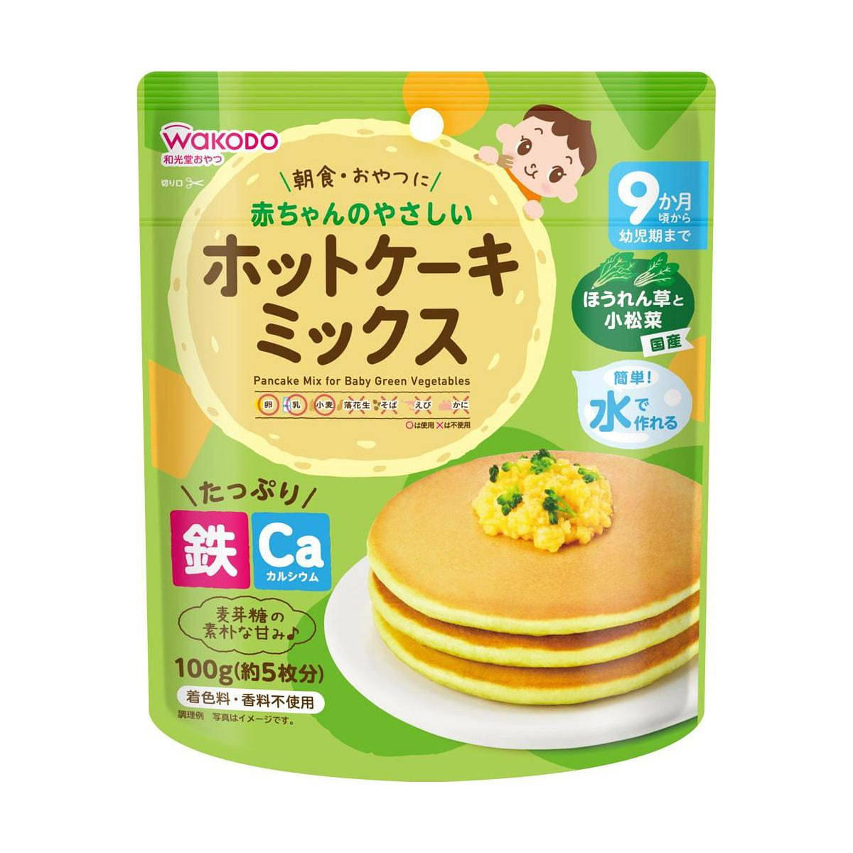Wakodo Hotcake Mix Spinach and Komatsuna 100g 1 each