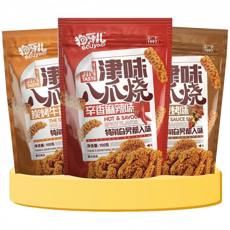 狗牙儿 津味八爪烧混合味一发三种口味100g*3袋 300 克