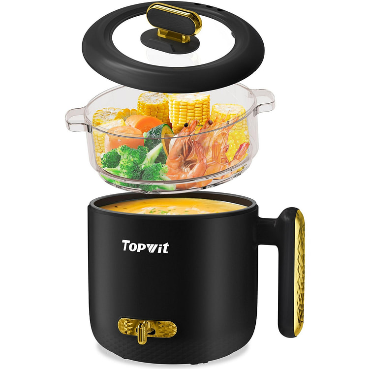 Hot Pot Electric with Steamer, 1.8L Ramen Cooker 1 each