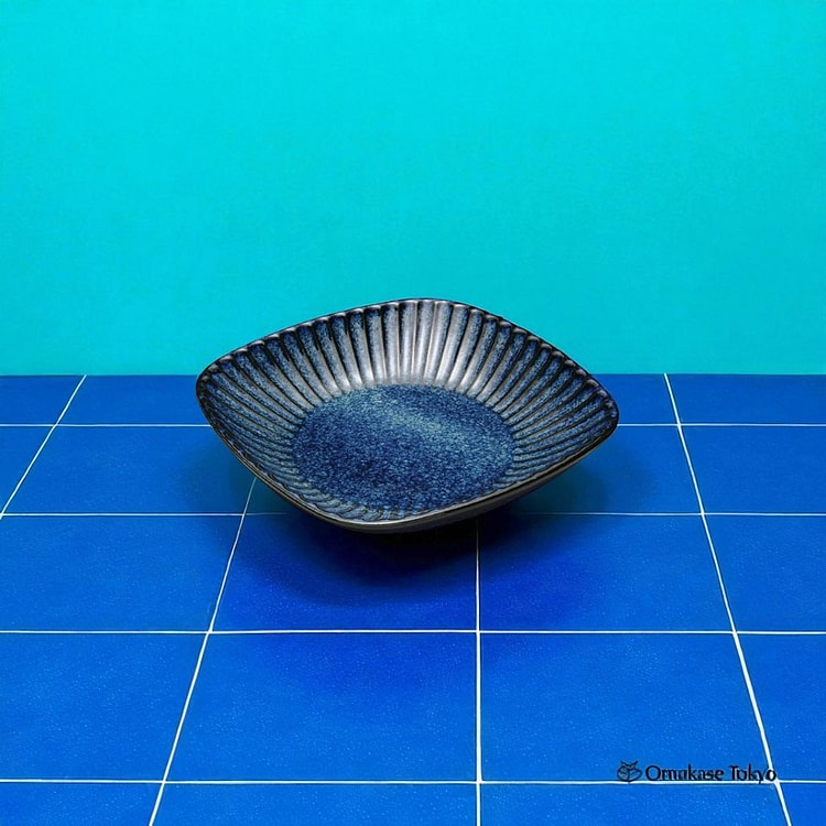 美浓烧意大利面方盘窑角，索吉，蓝色