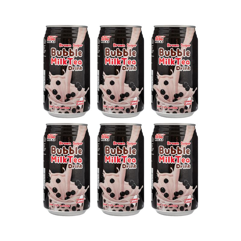 RICO Bubble Brown Sugar Milk Tea Drink 12.3oz pack of 6 1 each