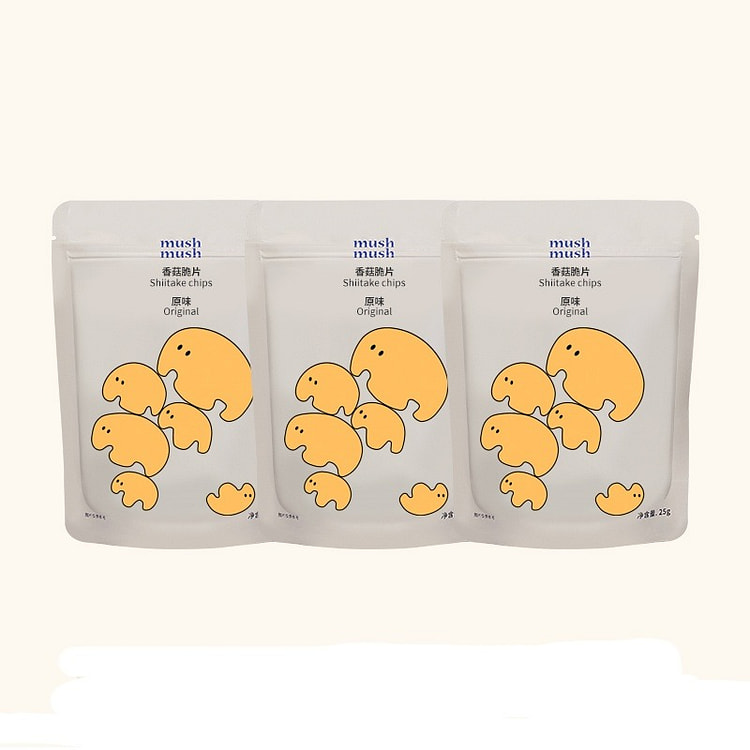 原味香菇脆片干孕妇办公室解馋零食休闲小吃25g*3