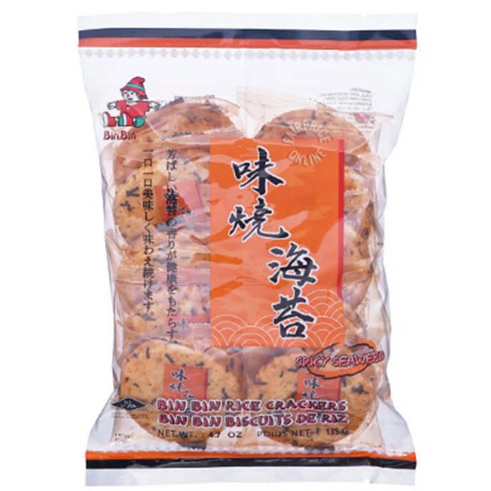 Bin Bin Rice Crackers Spicy Seaweed 135g 1 each