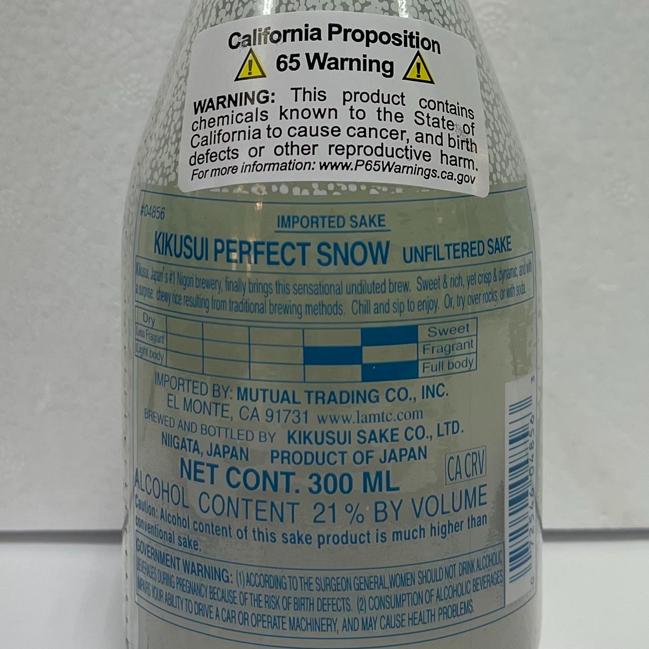 Get Kikusui Perfect Snow Nigori Genshu Sake small 300 ml Delivered