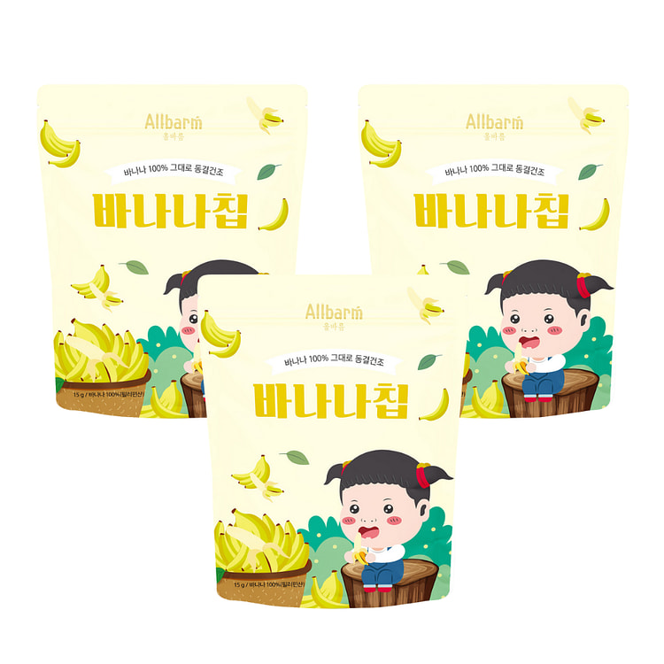 [ALLBARM] Freeze Drying Fruit Chip - Banana (3pcs)
