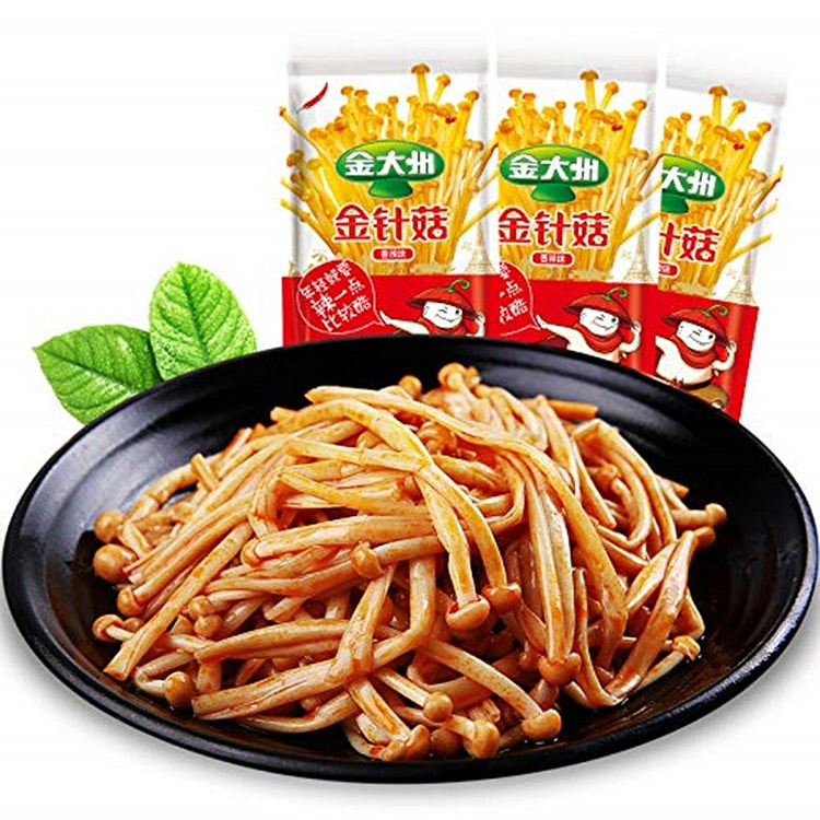 【15包】香辣金针菇辣条，共计289克，红油金针菇，即食辣条金针菇，麻辣零食开胃小吃，小包装15包，美国仓库发货，包邮，2-4日极速达