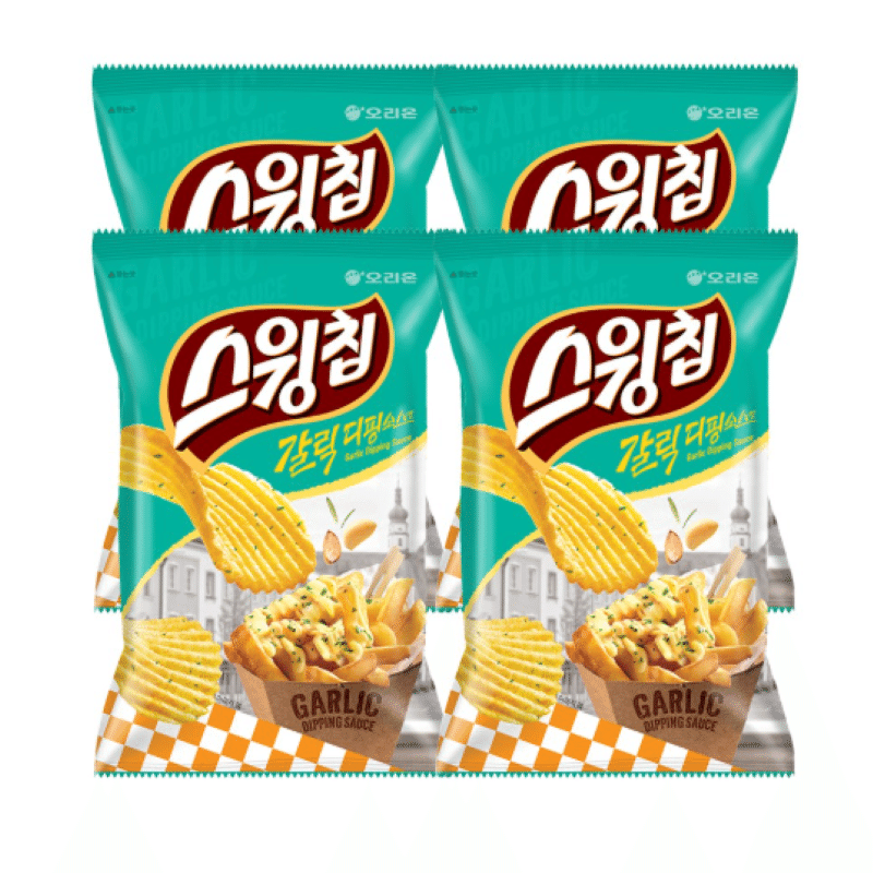 [Korea Direct ] Swing Chip Garlic Dipping Sauce Flavored 60g, 4 pieces 240 g