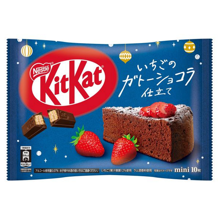 日本雀巢 KIT KAT 冬季限定 草莓巧克力布朗尼蛋糕口味威化 10片装