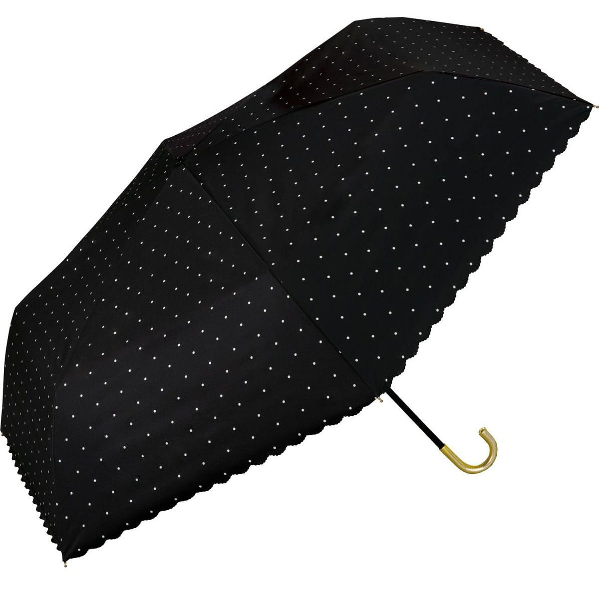 Shading Dot Flower Point Mini Folding Parasol-BLK 1 count